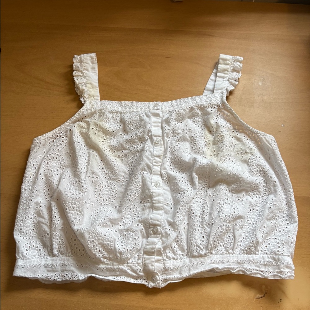 Abound White Eyelet Ruffled Tank - Picture 2 of 5